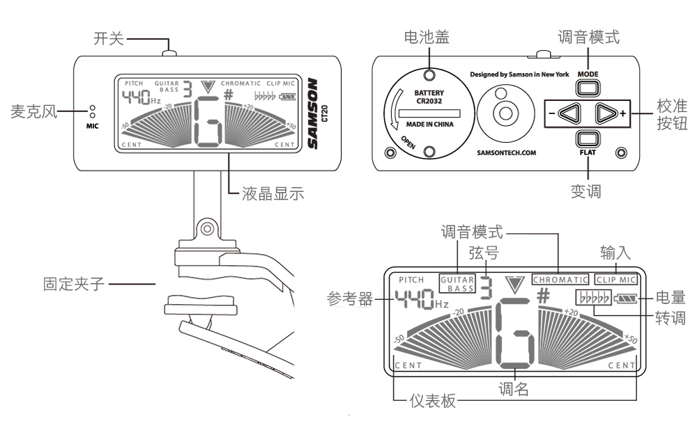 CT20专业吉他调谐器