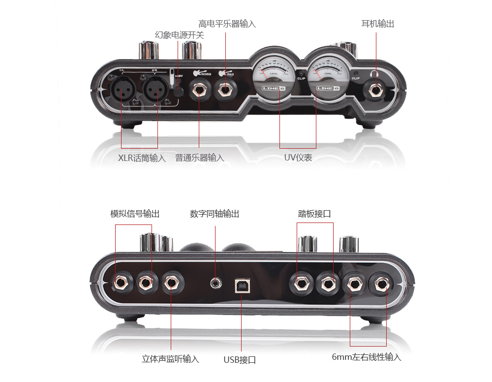 LINE6 POD Stidio UX2 专业音频接口,产品说明 LINE6 POD Stidio UX2 专业音频接口,产品说明
